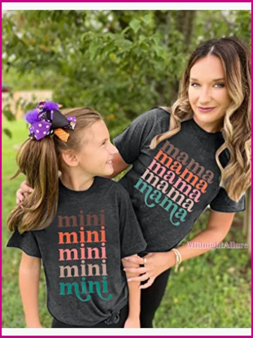 Mommy and Me Matching T-Shirt Set Mama Mini Letter Tee Mother Daughter Gifts